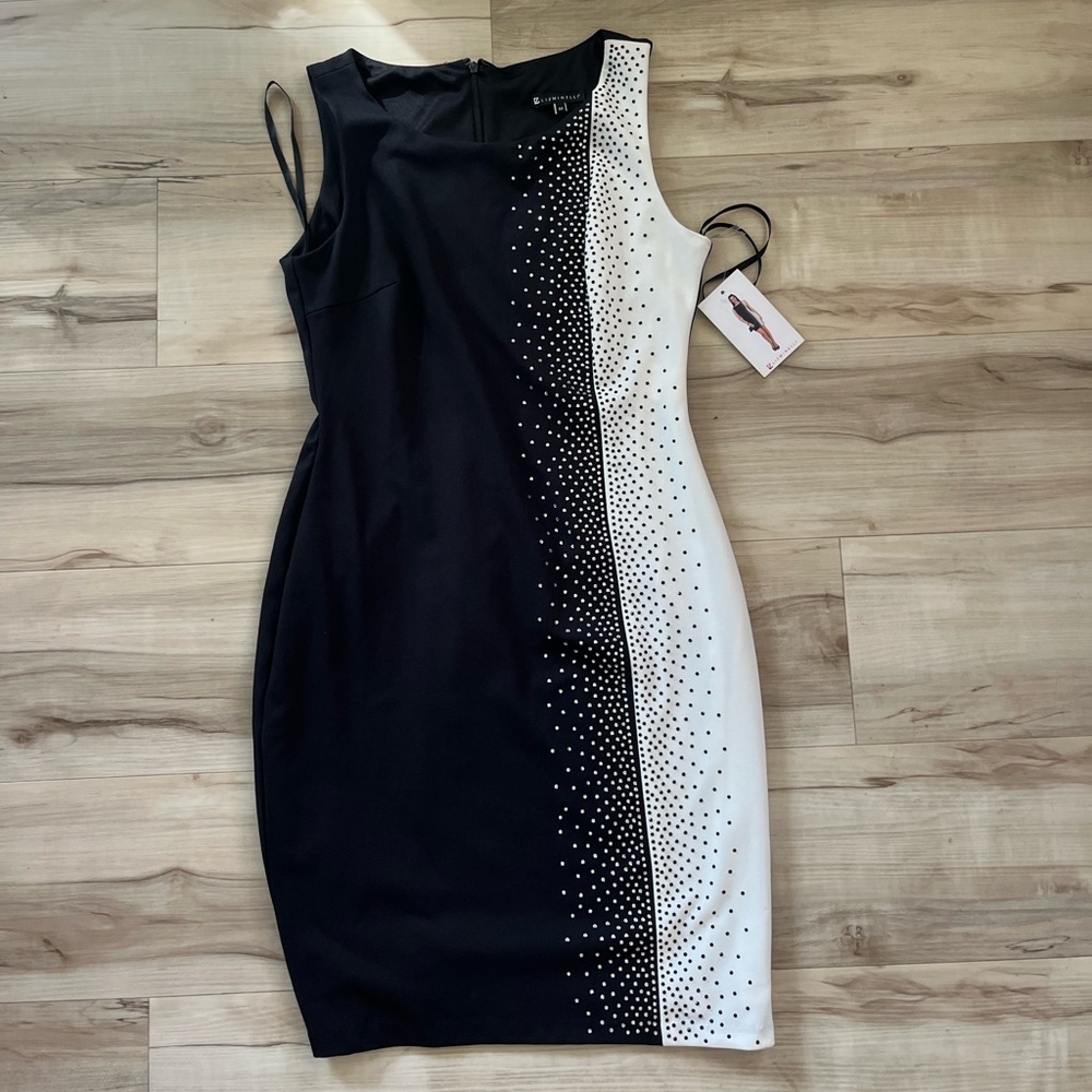NWT black And White Mini Dress